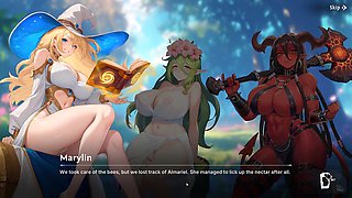 Satisfying hentai animation featuring a group of monster girls in a naughty test