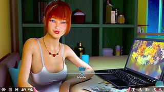 Anime cutie in a steamy POV pc game