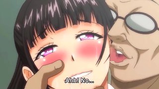 Awesome hentai video with a nice curvy teacher gettting nailed in a classroom by a fat man