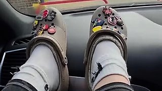 Foot fetish rimming for blonde outdoors