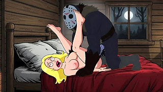 Student Girl Enjoys Sex in an Camp. Cartoon Horror Parody