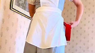 Blonde amateur MILF sucks and jerks for facial