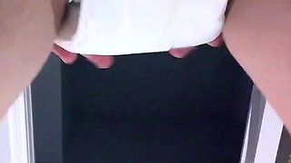 Extreme close up of Japanese teen masturbating