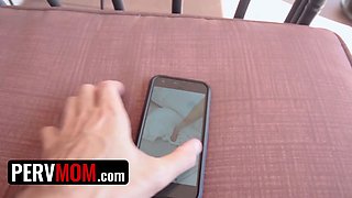Perv step-mother lets sonnie watch her fap and then pleases him
