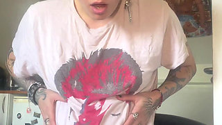Skinny Goth Huge Belly Rapid Pregnancy at the Doctors Office