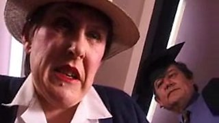 Naughty granny gets her booty spanked hard