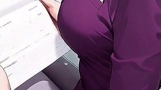 Blonde Boss in Purple Suit! Office Train Private Moments. She's Multitasking with Files While Secretly Adjusting Her Skirt...