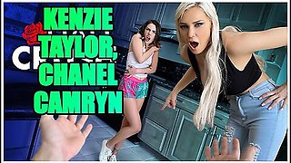 Raunchy Stepmom Jerks Her Husband Off But Uses A Pair Of Their Own Step-daughters Panties - Kenzie Taylor, Chanel Camryn And Donnie Rock