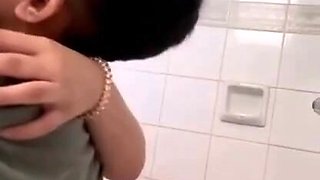 Skinny Asian schoolgirl retreated to the bathroom with her stepbrother.