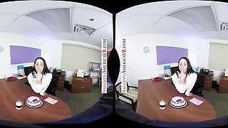 Vr porn scene with delicate Angela White and Chad White from Naughty America