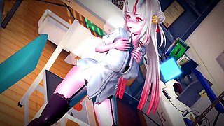 Kinky Nakiri Ayame is ready for you on the couch!