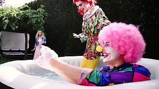 Clown Prank with a Happy Ending! Leninca Crowne, Karina King, Charlie Dean for SinfulXXX