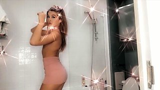 Petite small tit babe with perfect pussy masturbates