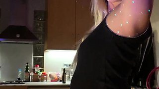 Hot Blonde Babe in Lingerie Self Pleasing