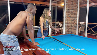 Spectacular Trio Between My Girlfriend and Friend on the Pool Table