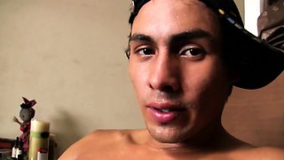 Handsome jock solo masturbating his dick