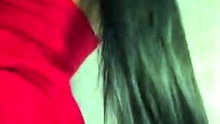 Brunette enjoys the toy on gaping pussy while masturbating
