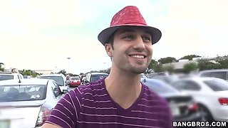 Latin Beauty Rose Monroe's Juicy Booty Gets Banged on the BangBus! - Cumshot