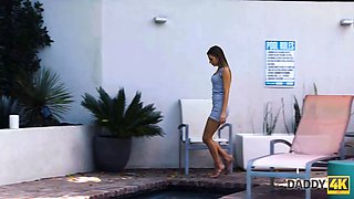 Daddy4k. pool becomes a good place for minxs hot porn with bf's grandpa