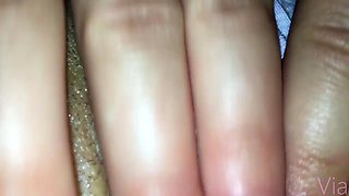 Beauty enjoys passionate home work through intense sensual heat