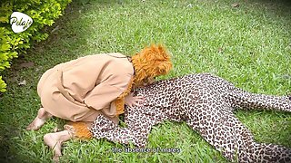 Unapproachable Lioness's lesbian wrestling sex
