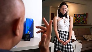 Slutty Russian student passes the Italian exam getting