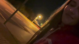 Naughty blowjob in the bus station