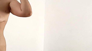 Amateur Woman Has Fun Trying on Clothes and Cutting Them.