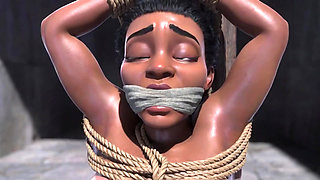 Pregnant African Slave in Bondage - Desperate for More Cum & Breeding