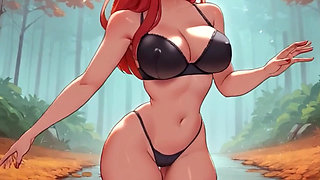 Sexy Outfits Try on and Dancing! Teasing Big Boobs and Perfect Body! Cartoon