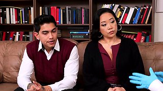 Stepmom and Therapyst Seduce Stepson in Wild Therapy Session