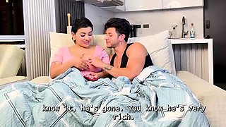 Latina cumshots, nasty dark haired stepsister rides large