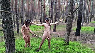 Roman Gets Tied up and Spanked with Nettles in the Middle of a Forest!
