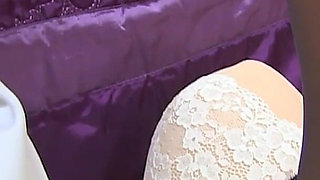 English MILF Sassy Slides Her Fingers up Her Bare and Nyloned Cunt