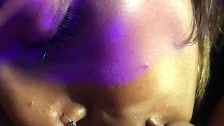 Two wet naked amateur babes having lesbian sex in the shower