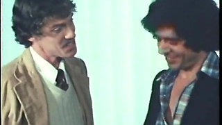 Vintage porno threesome with slut getting banged and creamed by two guys