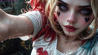 Harley Quinn Bathing in Sperm after Massive Creamy Loads