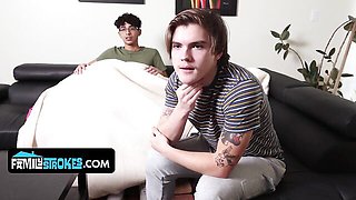 Tempting Diego Perez and Maria Anjel at sneaky blowjob video