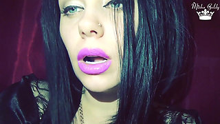 Purple glossy lips