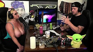 Blonde with Big Boobs Gives Blowjob to Her Dildo on Liv more
