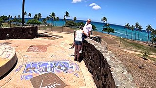 I Just Met This Visitor To Hawaii - And Here We Are, Outdoors, Playing