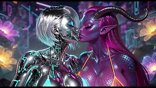 Beautiful Aliens Kiss on Nice Music, Ai Animation