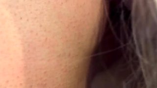 Horny busty blonde babe with big boobs