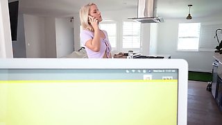 Stepmom with massive tits gives her stepson a lesson in self- control with a hot POV BJ