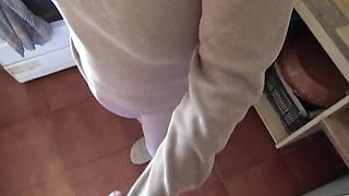 Souzan Halabi First Time Blowjob in Kitchen - Amateur Arab Teen Hijab Girl Dirty Talk Close Up 4K