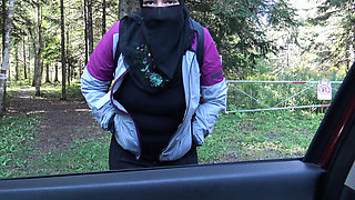 German Man Picks Up Muslim Hijab Girl for Rough Outdoor Sex