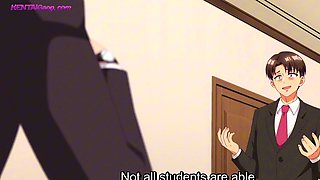 Blushing beauty melts for older professor's big dick