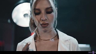 Cheerleader Kait and Ava Amira scissor and squirt under a parasite mesmerize fantasy