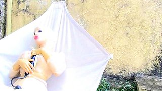 Balloon and latex glove cook jerking fetish