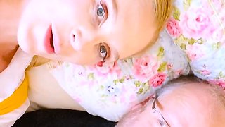 Amateur Blonde Chick Strips To Thong